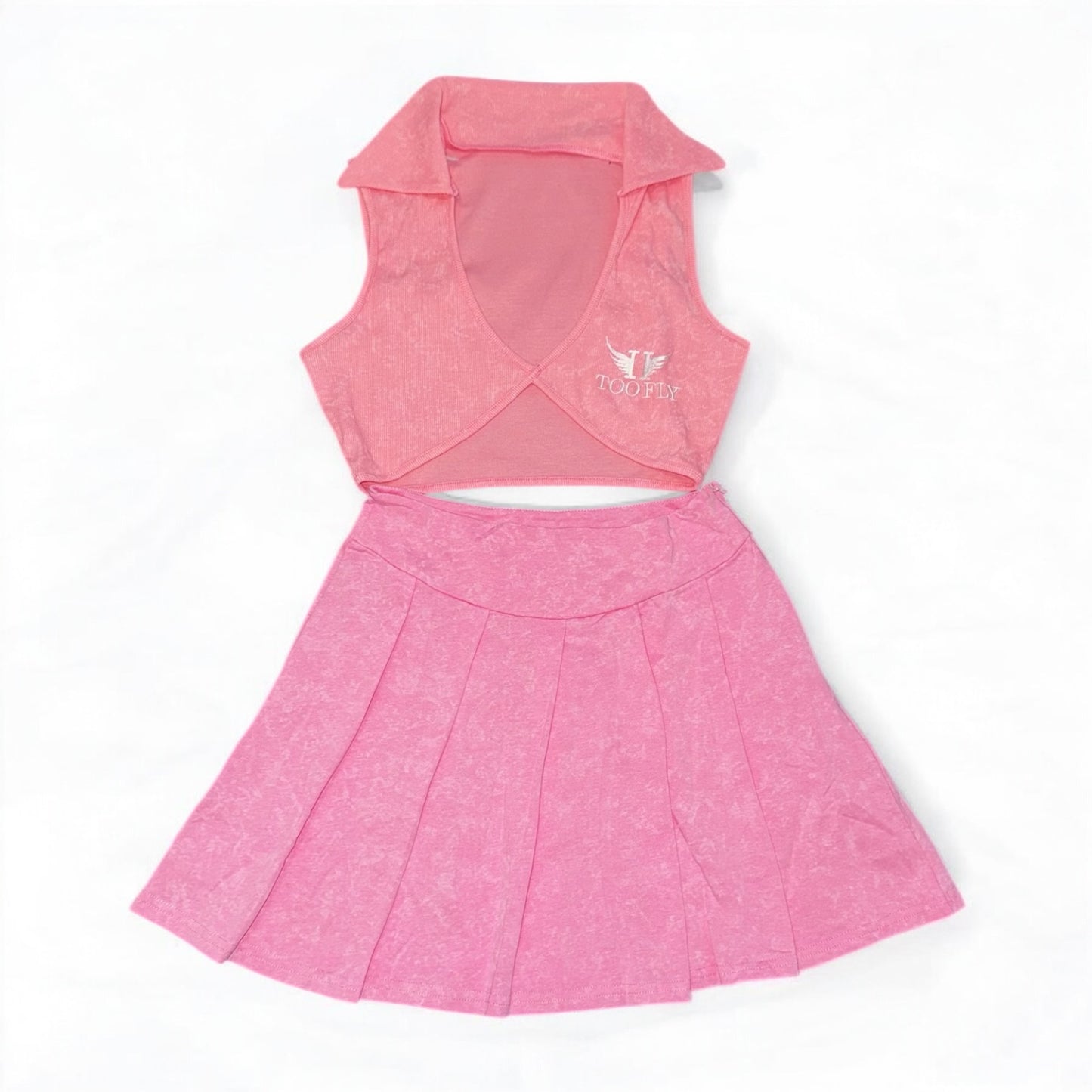 Pink Two piece mini skirt