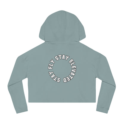 Stay Elevated Crop Hoodie for Women - Stylish & Motivational Sweatshirt