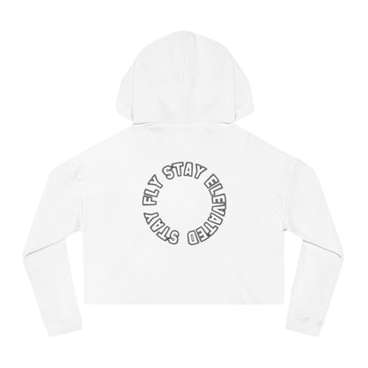 Stay Elevated Crop Hoodie for Women - Stylish & Motivational Sweatshirt